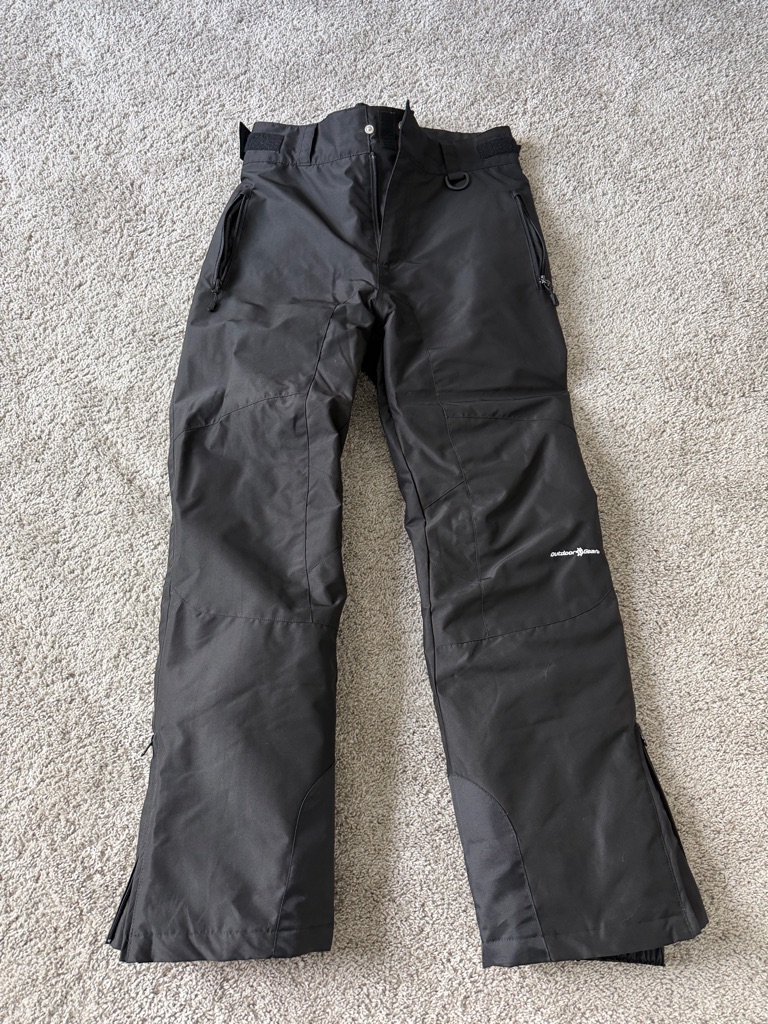 Men's Black Outdoor Ski Pants With Zip Pockets